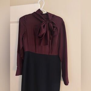 Ted Baker Elegant Burgundy and Black Dress